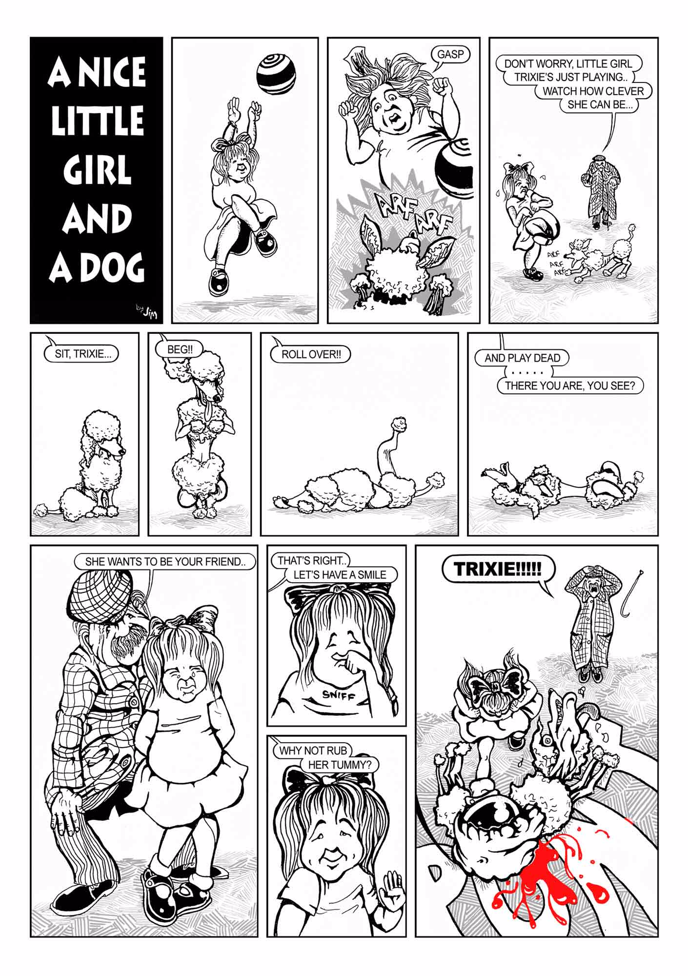 mough - girl and a dog